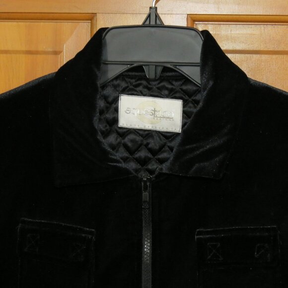 Equestrian Designs Velvet Vest Black Waistcoat Pockets Riding Dressage Sz Small - Picture 2 of 6